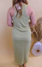 Load image into Gallery viewer, Fun Day Sleeveless Midi Dress- Moss
