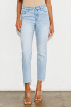 Load image into Gallery viewer, Mid Rise Straight Leg Jeans- Light Wash

