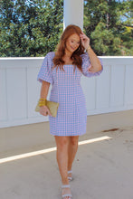 Load image into Gallery viewer, Les Ballon Sleeve Square Neck Mini Dress- Pink/Blue

