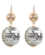 Load image into Gallery viewer, Sequin Disco Ball Dangle Earrings
