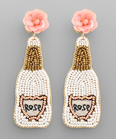 Flower & Champagne Bottle Earrings