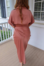 Load image into Gallery viewer, Love Me Right Satin Midi Dress- Rose
