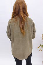 Load image into Gallery viewer, Fate Corduroy Button Up Shacket- Olive
