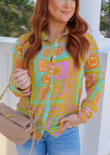 Load image into Gallery viewer, Nolan Aztec Button Down- Lilac/Jade
