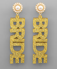 Load image into Gallery viewer, BRIDE Glitter Acrylic Earrings

