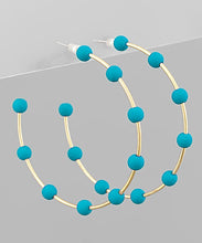 Load image into Gallery viewer, Wood Ball Bead Hoops
