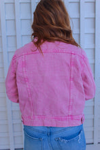 Load image into Gallery viewer, Showstopper Crop Denim Jacket- Pink
