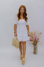 Load image into Gallery viewer, Worth It Eyelet Fabric Dress- White
