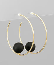 Load image into Gallery viewer, Color Ball Inside Beaded Hoops

