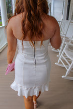 Load image into Gallery viewer, Tootsies Stretch Denim Mini Dress- White
