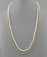 Load image into Gallery viewer, Wood &amp; Metal Bead Layer Necklace

