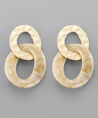 Acrylic & Metal Circle Earrings