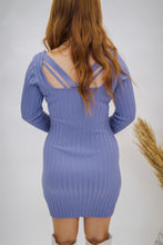 Load image into Gallery viewer, Dailey Dream Square Neck Ribbed Dress- Blue
