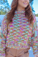 Load image into Gallery viewer, Just Fabulous Mock Neck Sweater- Fuchsia Multi
