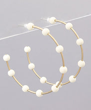 Load image into Gallery viewer, Wood Ball Bead Hoops
