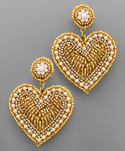 Load image into Gallery viewer, Bead Heart Earrings
