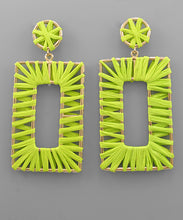 Load image into Gallery viewer, Raffia Oversize Rectangle Earrings
