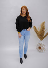 Load image into Gallery viewer, Leisure Time Long Sleeve Sweater- Black
