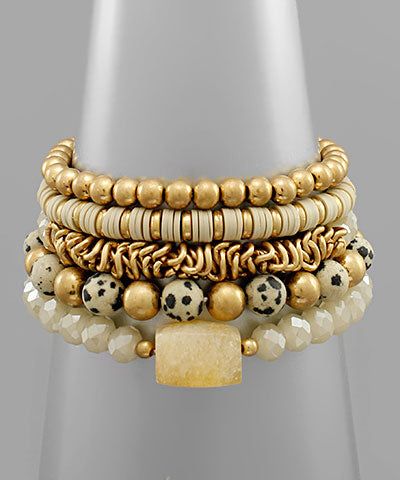 5 Row Mixed Beads Bracelet