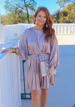 Load image into Gallery viewer, Alissa Satin Dress- Champagne
