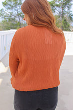 Load image into Gallery viewer, Kylie Crinkle Texture Smocked Blouse- Rust
