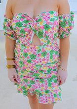 Load image into Gallery viewer, Natasha Off Shoulder Floral Dress- Green
