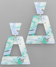 Load image into Gallery viewer, Resin Trapezoid Dangle Earrings
