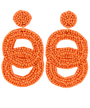 Load image into Gallery viewer, Beaded Circle Link Earrings
