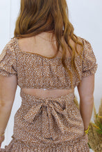 Load image into Gallery viewer, Leni Dotted Ruffle Crop Top- Brown

