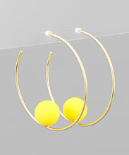 Load image into Gallery viewer, Color Ball Inside Beaded Hoops
