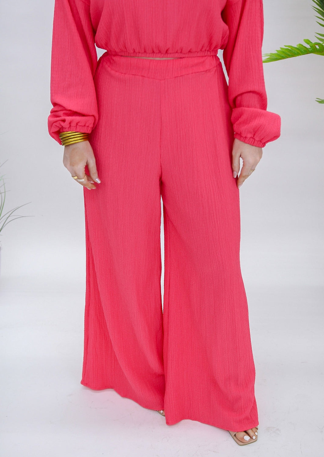 My Luck Set Pleaded Pants- Pink