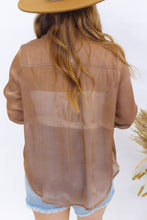 Load image into Gallery viewer, Cool Girl Novelty Button Up- Brown
