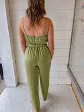 Load image into Gallery viewer, Camilla Surplice Jumpsuit- Sage
