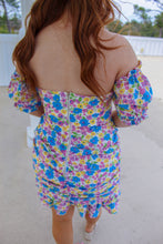 Load image into Gallery viewer, Natasha Off Shoulder Floral Dress- Blue
