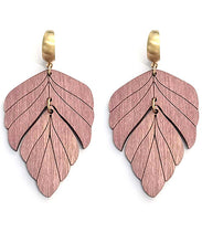 Load image into Gallery viewer, Wooden Leaf Earrings
