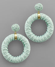 Load image into Gallery viewer, Raffia Circle Dangle Earrings
