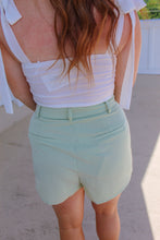 Load image into Gallery viewer, Pick Me Pleated Detail Shorts- Sage

