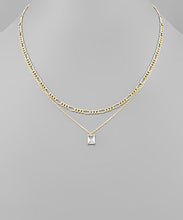 Load image into Gallery viewer, Double Chain Square Necklace
