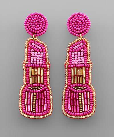 Lipstick Bead Earrings