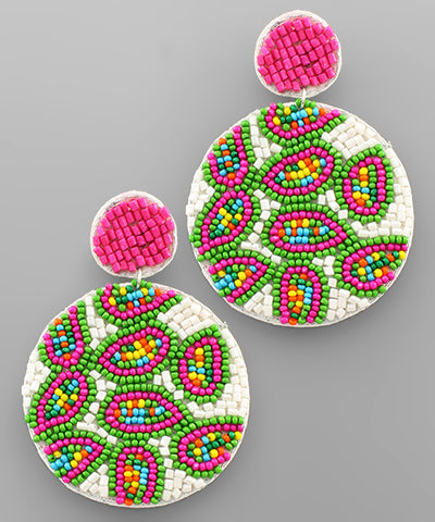Seed Beads Disk Earrings