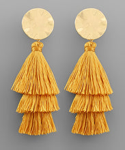 Load image into Gallery viewer, Disk &amp; Tassel Earrings
