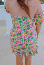 Load image into Gallery viewer, Natasha Off Shoulder Floral Dress- Green
