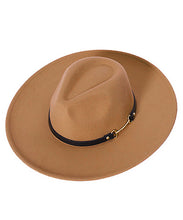 Load image into Gallery viewer, Leather Strap Wide Brim Hat
