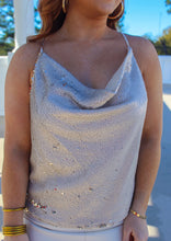 Load image into Gallery viewer, Journey Sequin Cowl Neck Tank Top
