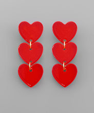 Load image into Gallery viewer, 3 Tier Heart Earrings
