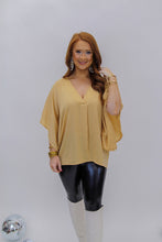 Load image into Gallery viewer, Beckie V Neck Satin Blouse-Taupe
