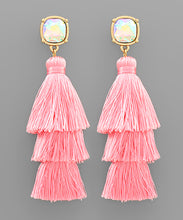 Load image into Gallery viewer, Bead &amp; 3 Layer Tassel Earrings
