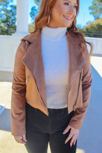 Load image into Gallery viewer, Hayden Suede Moto Jacket- Camel
