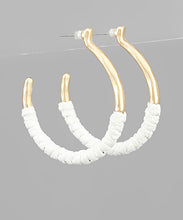 Load image into Gallery viewer, Raffia Wrapped Circle Hoops
