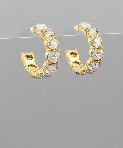 25mm Pave Glass Hoops